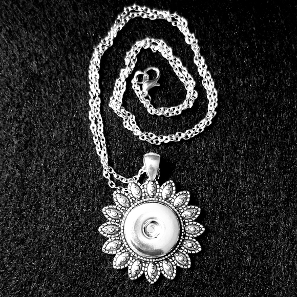 FLOWER SNAP 18MM Ginger Snap Necklace Statement - Picture 2 of 6